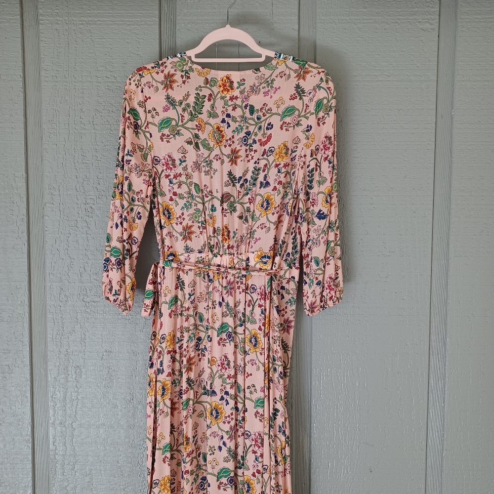Farm Rio Anthropologie Clara Wrap Dress Size S Women Boho Viscose V Neck Floral - Picture 10 of 13